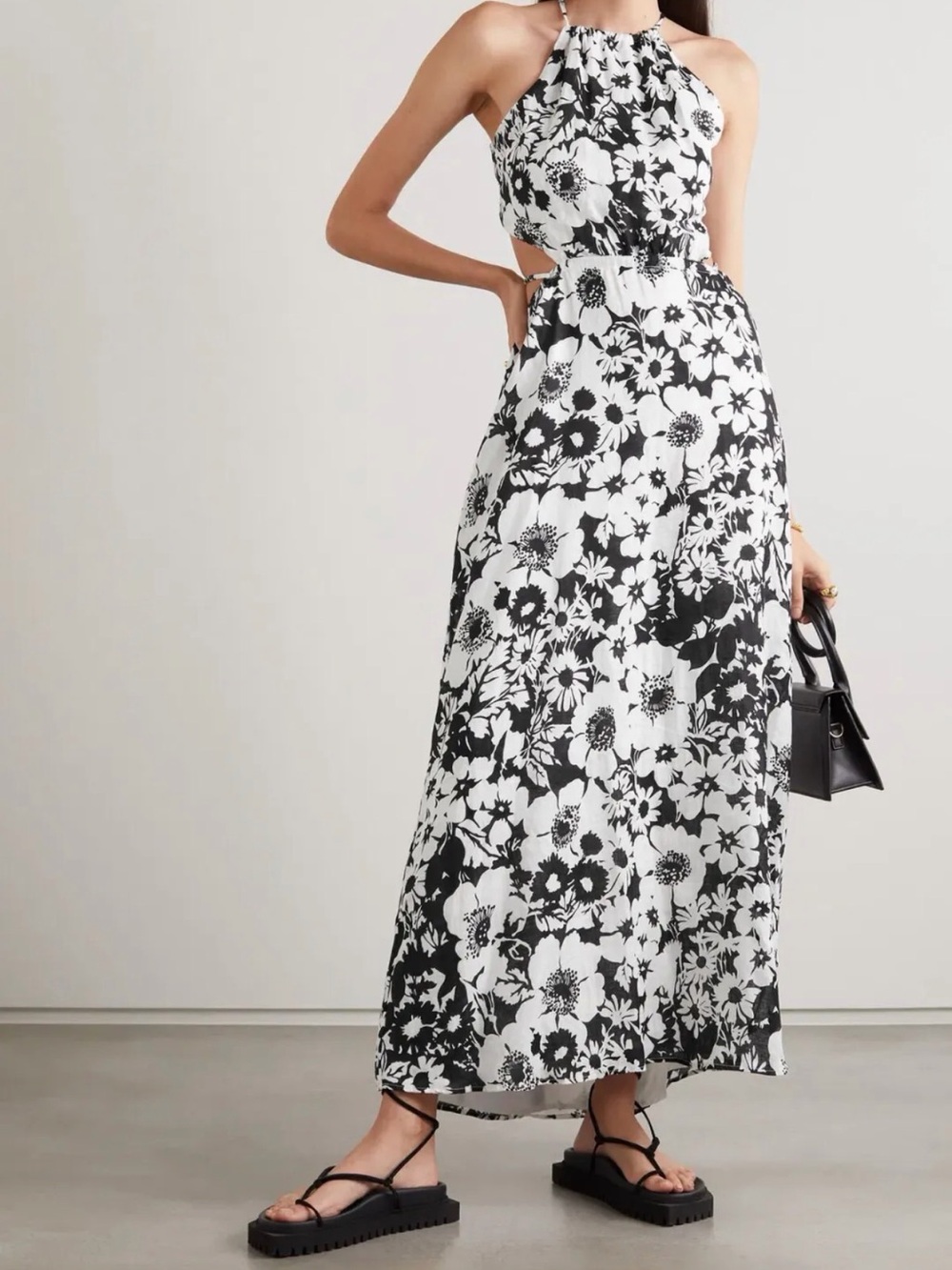 Fairhfull The Brand Le Piedra Maxi Dress in Black & White